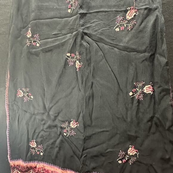 VINTAGE ECI New York Silk A-Line Dress Women Size 8 Beaded Sheer - Picture 4 of 6